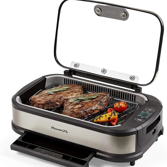 Indoor Grill with Glass Lid - Black and Silver - Picture 2 of 2
